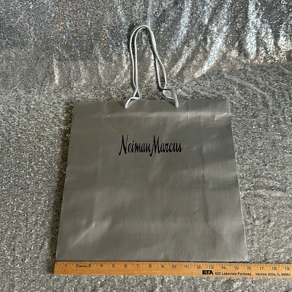 Neiman Marcus Silver Paper Shopping Bag / Gift Bag